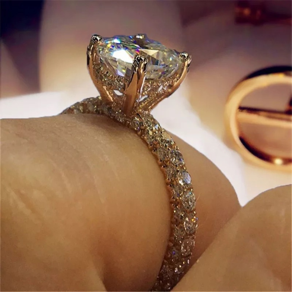 NEW Rose Gold Round Diamond Engagement Ring - Picture 2 of 6